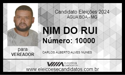 Candidato NIM DO RUI 2024 - ÁGUA BOA - Eleições