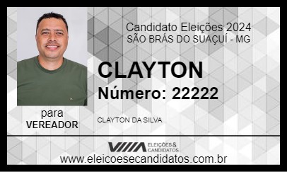 Candidato CLAYTON 2024 - SÃO BRÁS DO SUAÇUÍ - Eleições