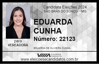 Candidato EDUARDA CUNHA 2024 - SÃO BRÁS DO SUAÇUÍ - Eleições