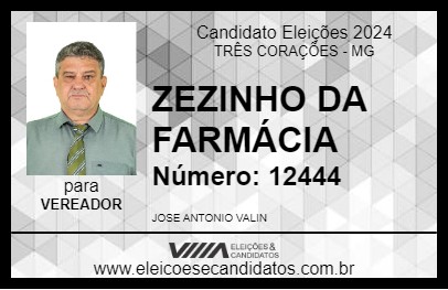 Candidato ZEZINHO DA FARMÁCIA 2024 - TRÊS CORAÇÕES - Eleições