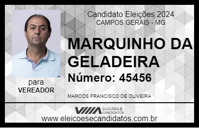 Candidato MARQUINHO DA GELADEIRA 2024 - CAMPOS GERAIS - Eleições