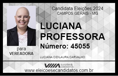 Candidato LUCIANA PROFESSORA 2024 - CAMPOS GERAIS - Eleições