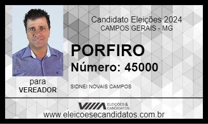 Candidato PORFIRO 2024 - CAMPOS GERAIS - Eleições