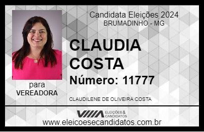 Candidato CLAUDIA COSTA 2024 - BRUMADINHO - Eleições