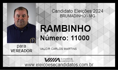 Candidato VALCIR RAMBINHO 2024 - BRUMADINHO - Eleições