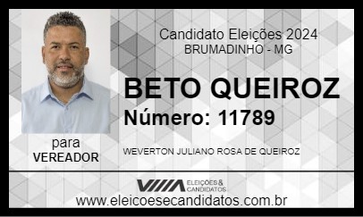 Candidato BETO QUEIROZ 2024 - BRUMADINHO - Eleições