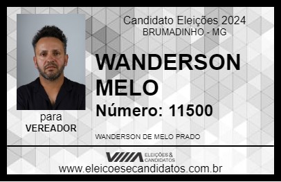 Candidato WANDERSON MELO 2024 - BRUMADINHO - Eleições