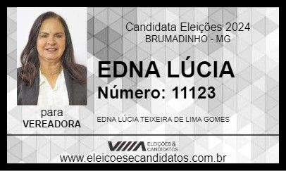 Candidato EDNA LÚCIA 2024 - BRUMADINHO - Eleições