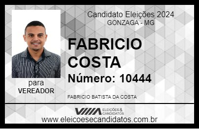 Candidato FABRICIO COSTA 2024 - GONZAGA - Eleições