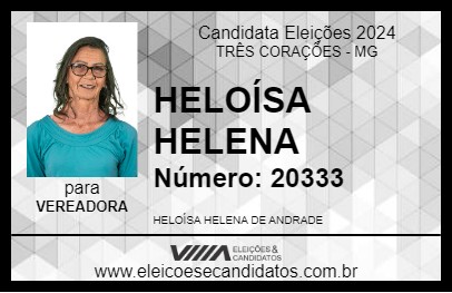 Candidato HELOÍSA HELENA 2024 - TRÊS CORAÇÕES - Eleições