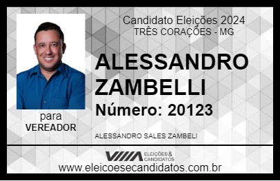 Candidato ALESSANDRO ZAMBELLI 2024 - TRÊS CORAÇÕES - Eleições