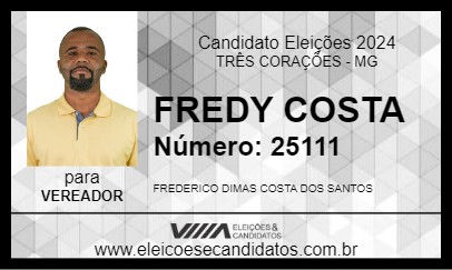 Candidato FREDY COSTA 2024 - TRÊS CORAÇÕES - Eleições