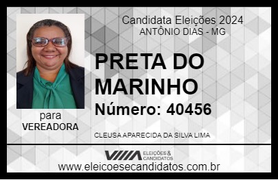 Candidato PRETA DO MARINHO 2024 - ANTÔNIO DIAS - Eleições