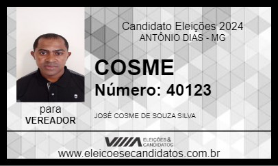 Candidato COSME 2024 - ANTÔNIO DIAS - Eleições