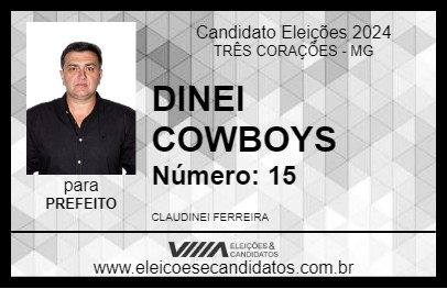 Candidato DINEI COWBOYS 2024 - TRÊS CORAÇÕES - Eleições