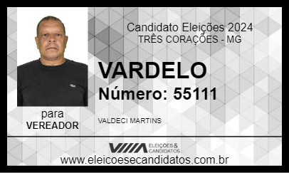 Candidato VARDELO 2024 - TRÊS CORAÇÕES - Eleições