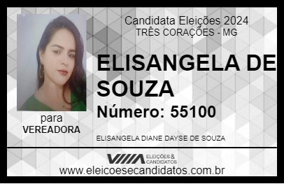 Candidato ELISANGELA DE SOUZA 2024 - TRÊS CORAÇÕES - Eleições