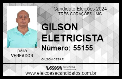 Candidato GILSON ELETRICISTA 2024 - TRÊS CORAÇÕES - Eleições