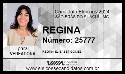 Candidato REGINA 2024 - SÃO BRÁS DO SUAÇUÍ - Eleições