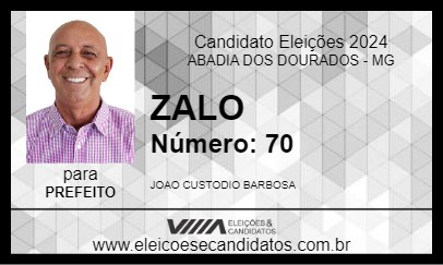 Candidato ZALO 2024 - ABADIA DOS DOURADOS - Eleições