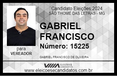 Candidato GABRIEL FRANCISCO 2024 - SÃO THOMÉ DAS LETRAS - Eleições