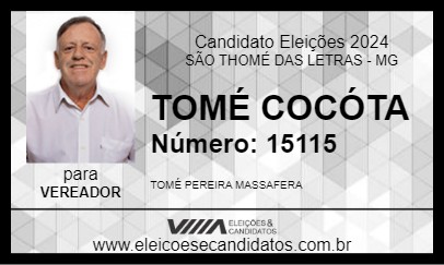 Candidato TOMÉ COCÓTA 2024 - SÃO THOMÉ DAS LETRAS - Eleições