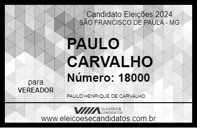 Candidato PAULO CARVALHO 2024 - SÃO FRANCISCO DE PAULA - Eleições