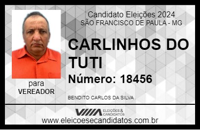 Candidato CARLINHOS DO TUTI 2024 - SÃO FRANCISCO DE PAULA - Eleições