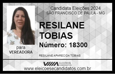 Candidato RESILANE TOBIAS 2024 - SÃO FRANCISCO DE PAULA - Eleições