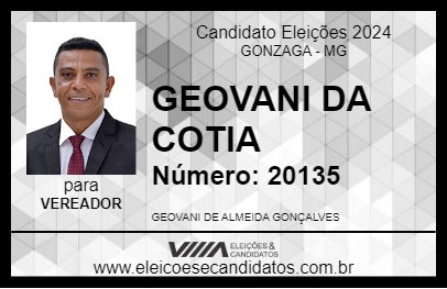 Candidato GEOVANI DA COTIA 2024 - GONZAGA - Eleições