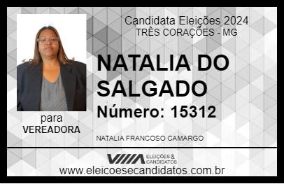 Candidato NATALIA DO SALGADO 2024 - TRÊS CORAÇÕES - Eleições