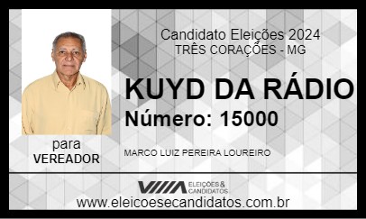 Candidato KUYD DA RÁDIO 2024 - TRÊS CORAÇÕES - Eleições