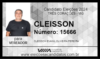 Candidato CLEISSON 2024 - TRÊS CORAÇÕES - Eleições