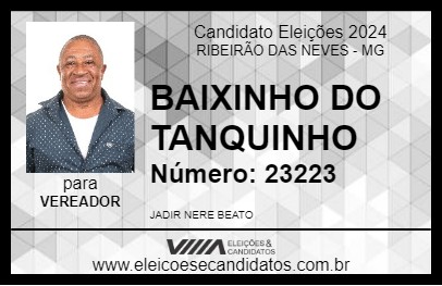 Candidato BAIXINHO DO TANQUINHO  2024 - RIBEIRÃO DAS NEVES - Eleições