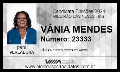 Candidato VÂNIA MENDES 2024 - RIBEIRÃO DAS NEVES - Eleições