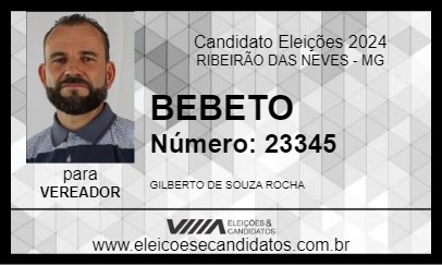 Candidato BEBETO 2024 - RIBEIRÃO DAS NEVES - Eleições