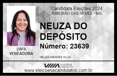 Candidato NEUZA DO DEPÓSITO  2024 - RIBEIRÃO DAS NEVES - Eleições