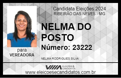 Candidato NELMA DO POSTO 2024 - RIBEIRÃO DAS NEVES - Eleições