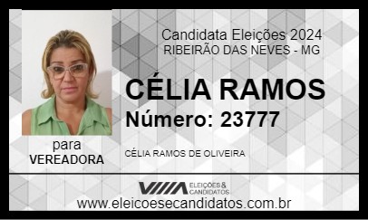 Candidato CÉLIA RAMOS 2024 - RIBEIRÃO DAS NEVES - Eleições