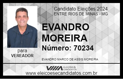 Candidato EVANDRO MOREIRA 2024 - ENTRE RIOS DE MINAS - Eleições