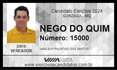 Candidato NEGO DO QUIM 2024 - GONZAGA - Eleições