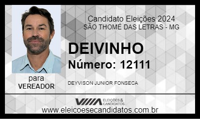 Candidato DEIVINHO 2024 - SÃO THOMÉ DAS LETRAS - Eleições