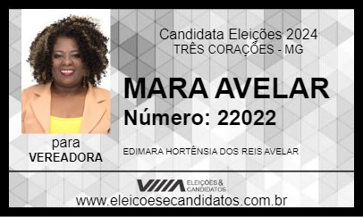 Candidato MARA AVELAR 2024 - TRÊS CORAÇÕES - Eleições