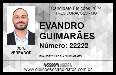 Candidato EVANDRO GUIMARÃES 2024 - TRÊS CORAÇÕES - Eleições