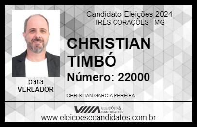 Candidato CHRISTIAN TIMBÓ 2024 - TRÊS CORAÇÕES - Eleições