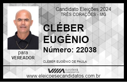 Candidato CLÉBER EUGÊNIO 2024 - TRÊS CORAÇÕES - Eleições