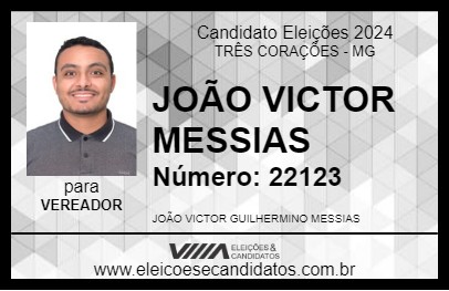 Candidato JOÃO VICTOR MESSIAS 2024 - TRÊS CORAÇÕES - Eleições