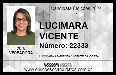 Candidato LUCIMARA VICENTE 2024 - TRÊS CORAÇÕES - Eleições