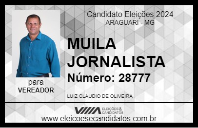 Candidato LUIZ MUILLA REPÓRTER 2024 - ARAGUARI - Eleições