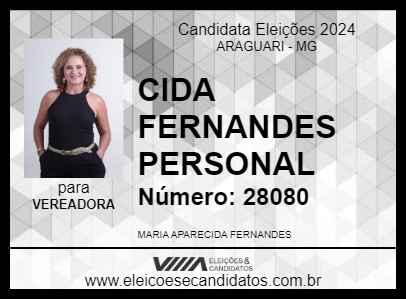 Candidato CIDA FERNANDES PERSONAL 2024 - ARAGUARI - Eleições